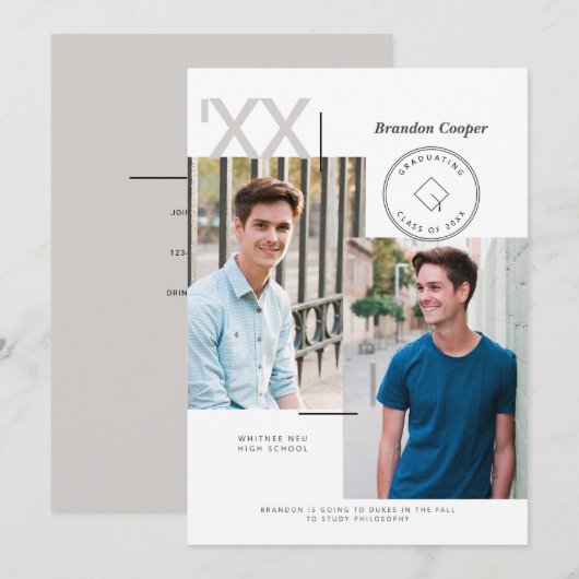 Invitation de Casquette contemporain (Devant / Derrière)