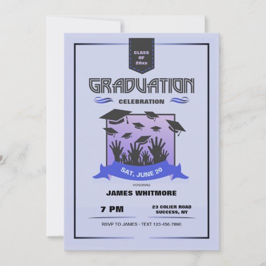 Invitation de casquette Toss Graduation (Devant)