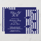 Invitation de Casquettes de 2e année Bleu et Blanc (Devant / Derrière)