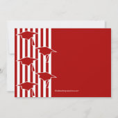 Invitation de Casquettes diplômés rouges et blancs (Dos)