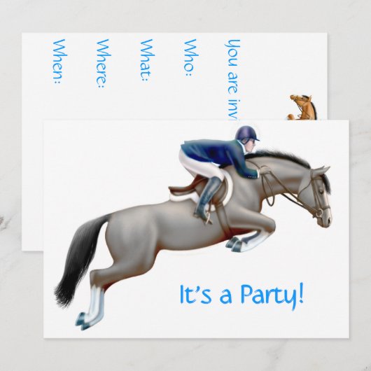 Invitation de cavalier équestre (Devant / Derrière)