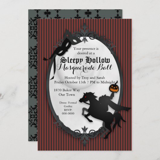 Invitation de cavalier sans tête en pente (Devant / Derrière)