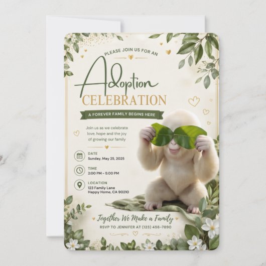 Invitation de célébration d'adoption Invitation de (Devant)