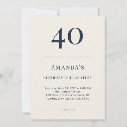 Invitation de célébration d'anniversaire 40 ans Cl