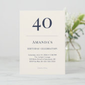 Invitation de célébration d'anniversaire 40 ans Cl (Debout devant)