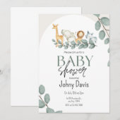 Invitation de célébration de Baby shower personnal (Devant / Derrière)