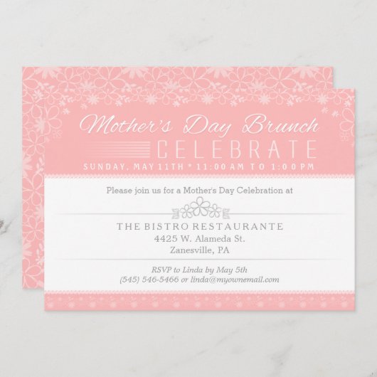 Invitation de célébration de brunch du jour de (Devant / Derrière)