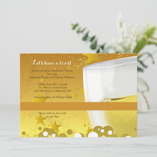 Invitation de célébration de Champagne (Debout devant)