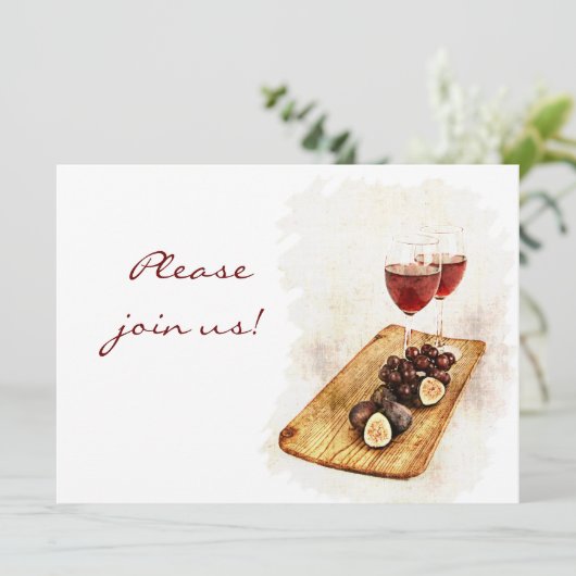 Invitation de célébration de dîner de vin (Debout devant)