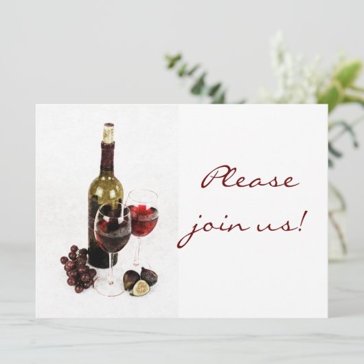 Invitation de célébration de dîner de vin (Debout devant)