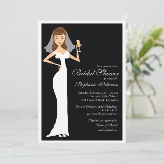 Invitation de célébration de Fête de la mariée de (Debout devant)