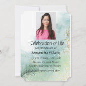 Invitation de célébration de la vie aquarelle chou (Dos)