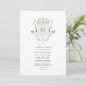 Invitation de célébration de la vie avec monogramm (Debout devant)