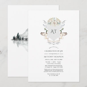 Invitation de célébration de la vie avec monogramm