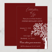 Invitation de célébration de la vie Service commém (Devant / Derrière)