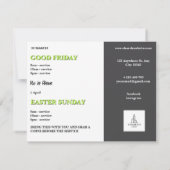 Invitation de célébration de l'église de Pâques (Dos)