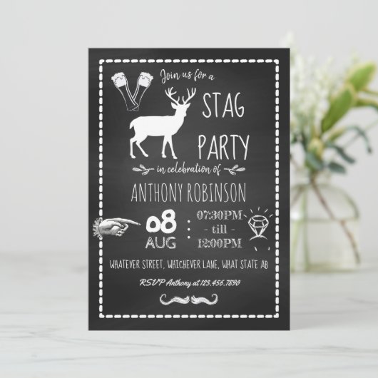 Invitation de célébration de l'enterrement de vie  (Debout devant)