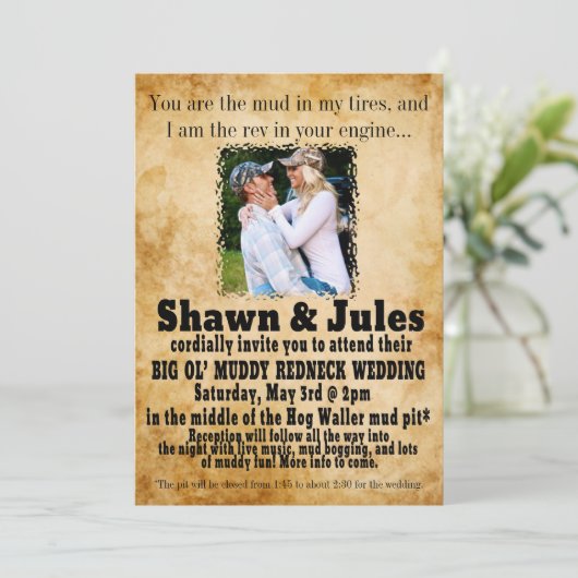 Invitation de célébration de mariage de couple Red (Debout devant)