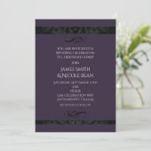 Invitation de célébration de mariage Purple Elegan (Debout devant)