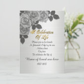 Invitation de célébration de vie roses (Debout devant)