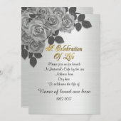 Invitation de célébration de vie roses (Devant / Derrière)