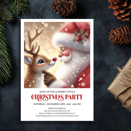 Invitation de célébration des fêtes de Noël avec u
