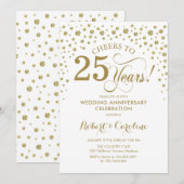 Invitation de célébration du 25e anniversaire Gold (Devant / Derrière)