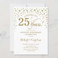 Invitation de célébration du 25e anniversaire Gold
