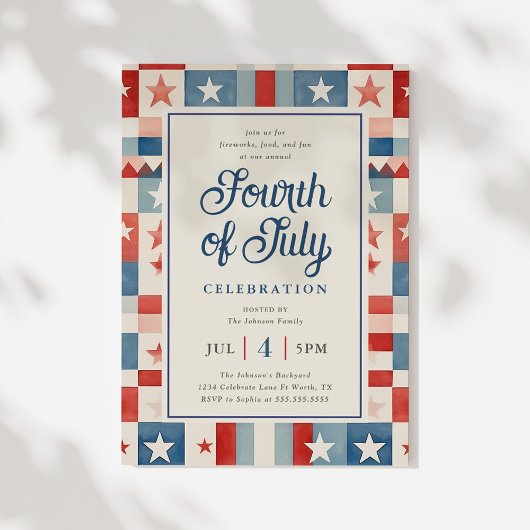 Invitation de célébration du 4 juillet rustique vi