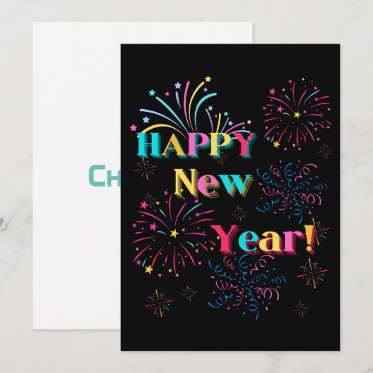 Invitation de célébration du Nouvel An (Devant / Derrière)