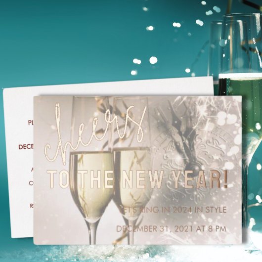 Invitation de célébration du Nouvel An en écriture