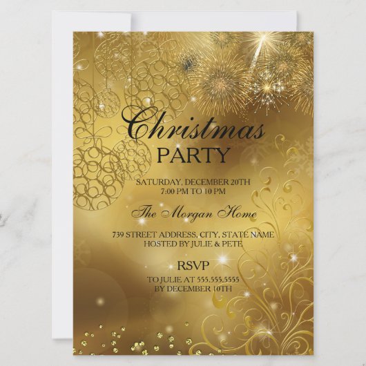 Invitation de célébration scintillante de Noël en (Devant)