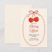 Invitation de célébration sucrée aux cerises 🍒 (Devant / Derrière)