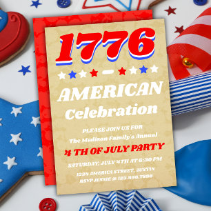 Invitation de célébration Vintage Americana 1776
