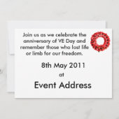 Invitation de célébrations de jour du VE (Dos)