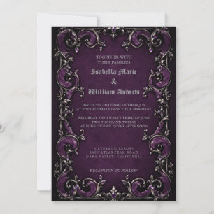 Invitation de cérémonie de mariage gothique Hallow