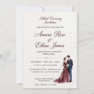 Invitation de cérémonie de Nikkah en Bourgogne - M