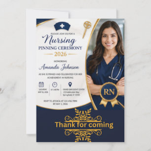 Invitation de cérémonie d'épinglage infirmière ave