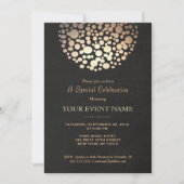Invitation de cérémonie noire avec cercle élégant (Devant)