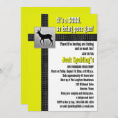 Invitation de cerf jaune, noir et blanc (Devant / Derrière)