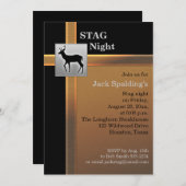 Invitation de cerf noir, cuivre et argent (Devant / Derrière)