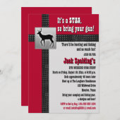 Invitation de cerf rouge, noir et gris (Devant / Derrière)