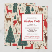 Invitation de cerfs pour la fête de Noël (Devant / Derrière)