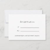 Invitation de certificat cadeau de beauté Script H (Dos)