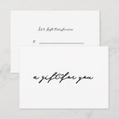 Invitation de certificat cadeau de beauté Script H (Devant / Derrière)