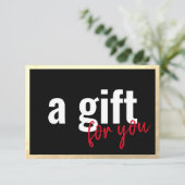 Invitation de certificat cadeau noir avec bordure  (Debout devant)