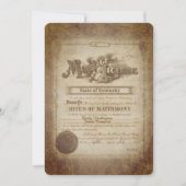 Invitation de certificat de mariage vintage (Devant)