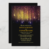 Invitation de chaîne Mariage violet et or (Devant / Derrière)