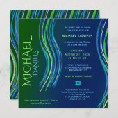 Invitation de châle de prière de Mitzvah de barre (Devant / Derrière)