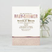 Invitation de Champagne Faux Rose Gold pour Baby S (Debout devant)